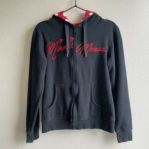 DISNEY PARKS Women's Minnie Mouse Hoodie Large Jacket Full Zip